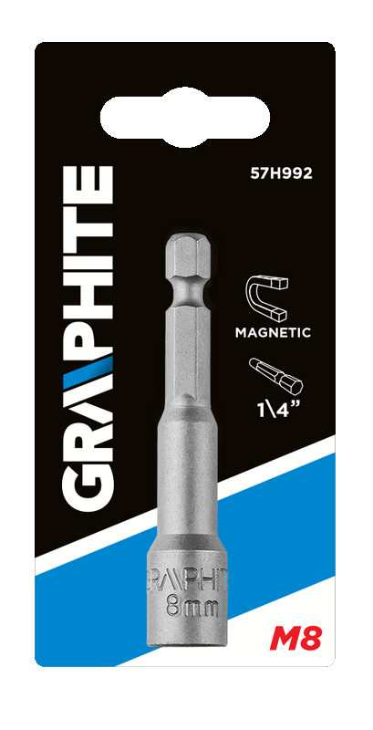 Magnetinis antgalis graphite, 8x65mm, 1/4