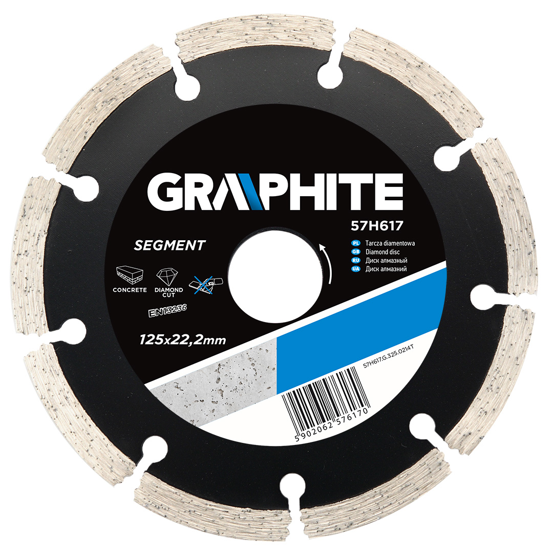 Deimantinis diskas graphite 57h617, 125mm. segmentinis