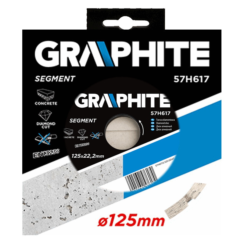 Deimantinis diskas graphite 57h617, 125mm. segmentinis