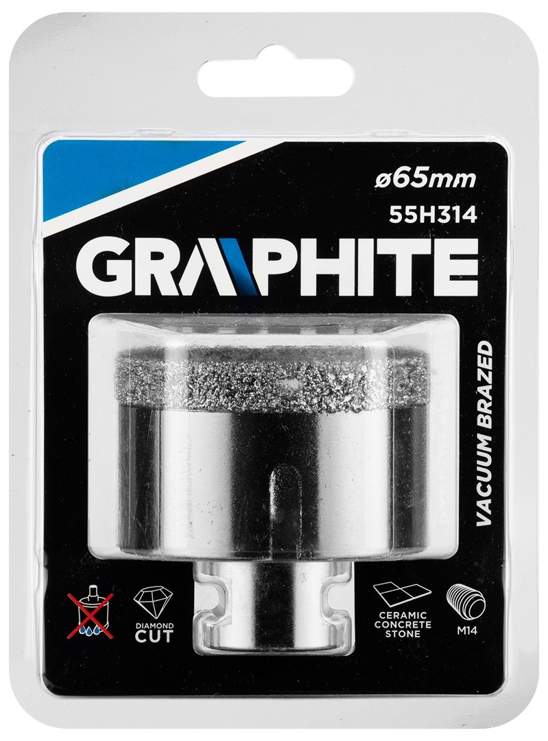 Graphite otwornica diamentowa 65 mm x m14 55h314 graphite