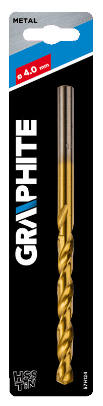 Grąžtas metalui graphite 57h124, 4 mm