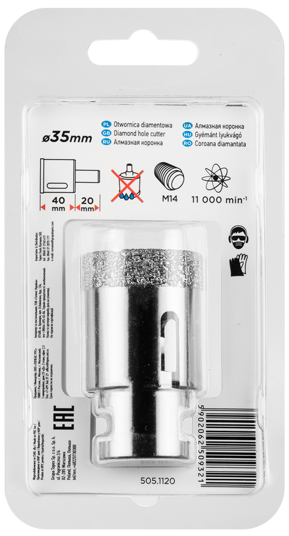 Graphite otwornica diamentowa 35 mm x m14 55h310 graphite