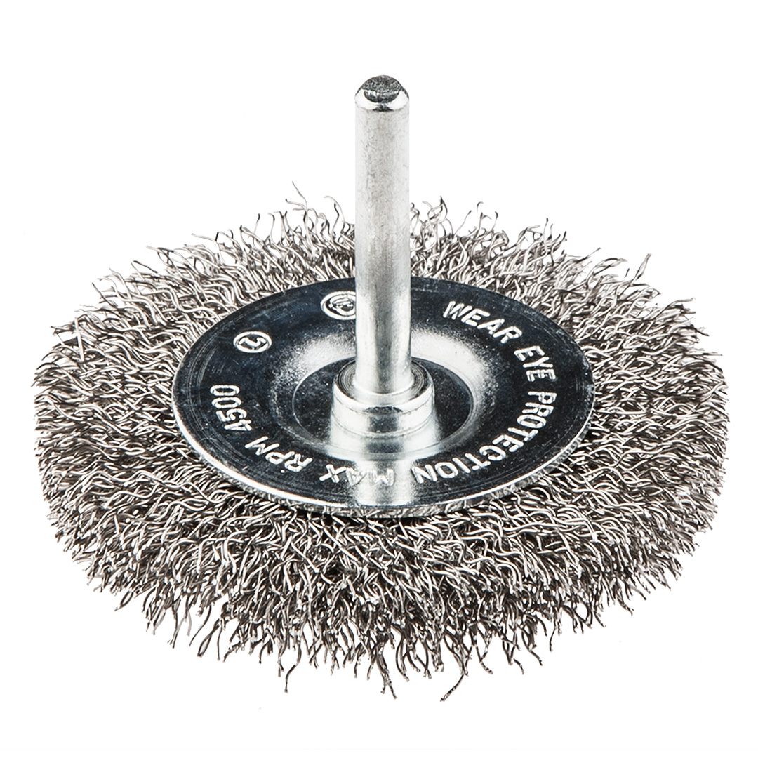 Vielinis diskinis šepetys su velenu graphite 50mm inox - 57h601