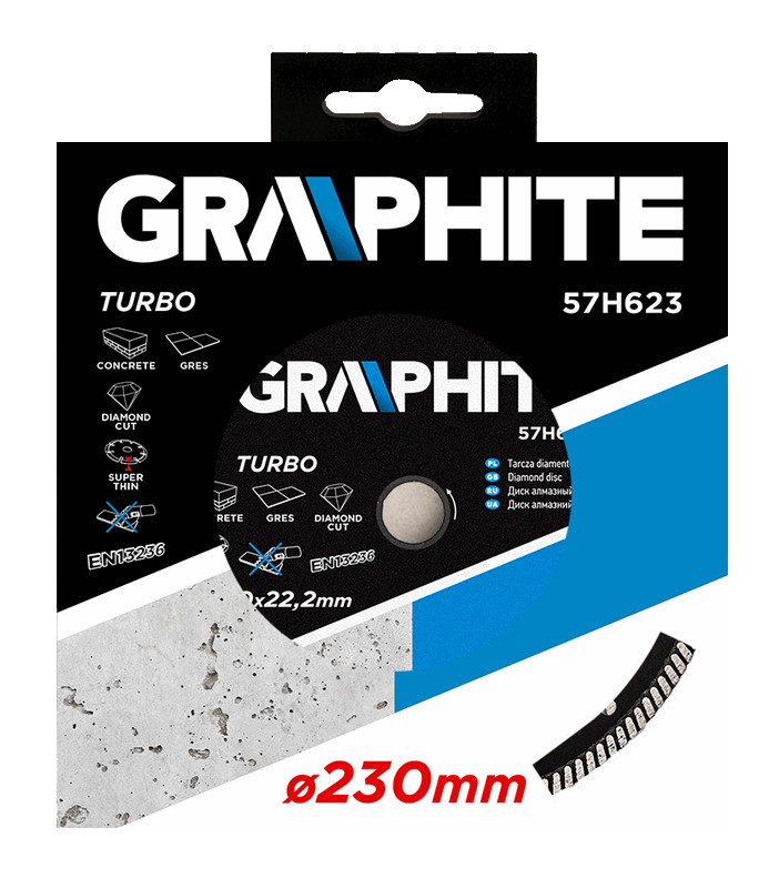 Grafito deimantinė geležtė turbina 230x22,2mm