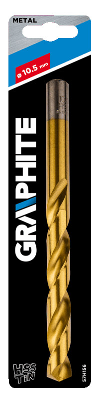 Grąžtas metalui graphite 57h156, 10,5 mm