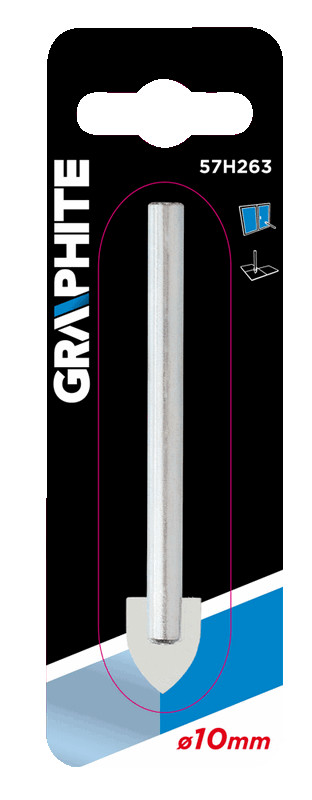Grąžtas stiklui ir keramikinėms plytelėms graphite 57h263, 10 mm