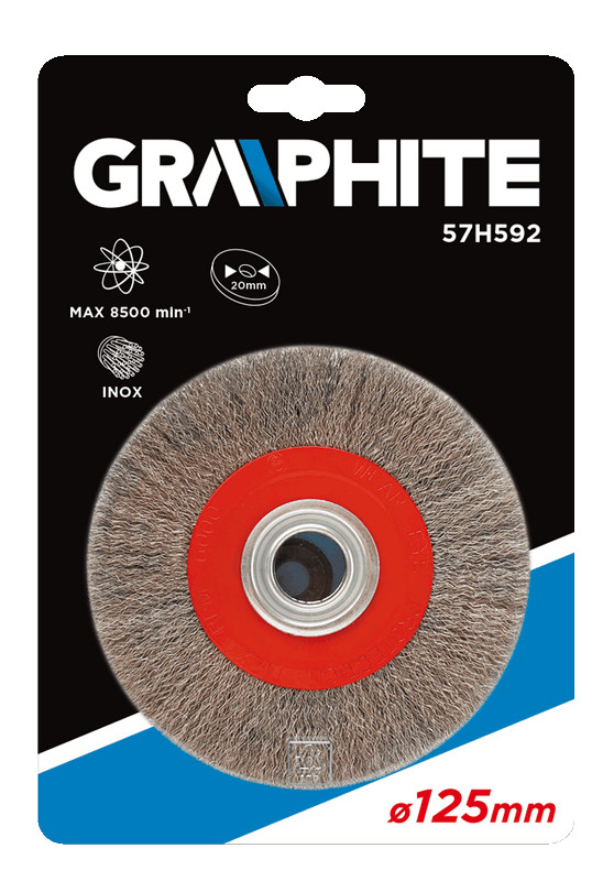 Vielinis diskinis šepetys graphite 125x20mm inox - 57h592