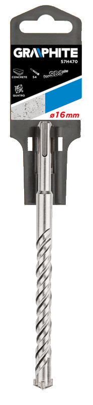 Grąžtas betonui graphite sds+ 57h470, 16x210 mm