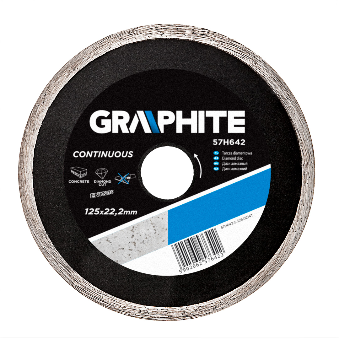 Deimantinis diskas graphite 57h642, skersmuo 125mm, vientisas