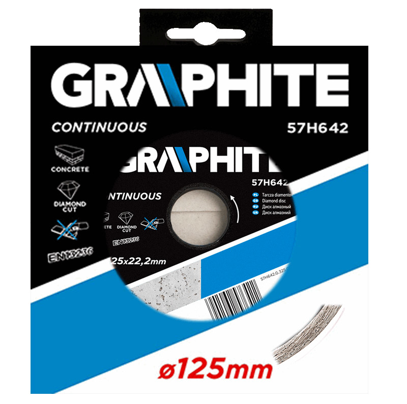 Deimantinis diskas graphite 57h642, skersmuo 125mm, vientisas