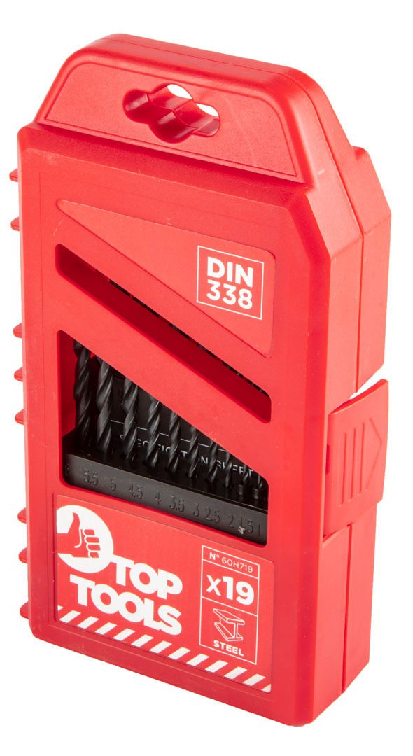 Grąžtai metalui top tools hss 5319, 19 vnt.
