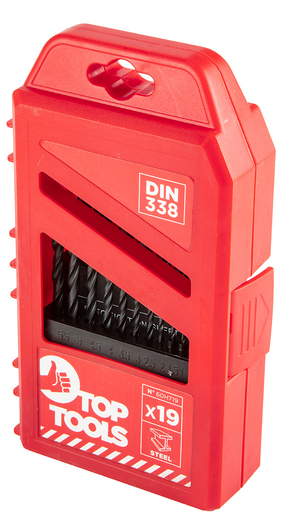 Grąžtai metalui top tools hss 5319, 19 vnt.