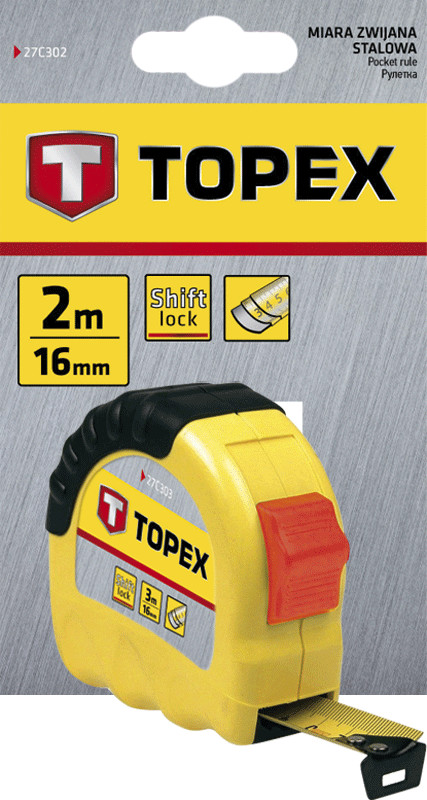 Ruletė gumuota schift lock topex 2mx16mm