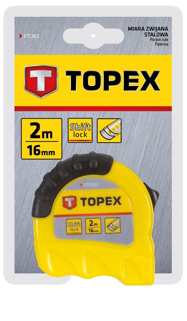 Ruletė gumuota schift lock topex 2mx16mm