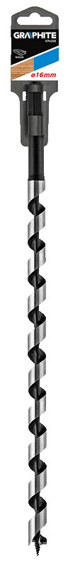 Spiralinis grąžtas medienai graphite 57h256, 16x400 mm