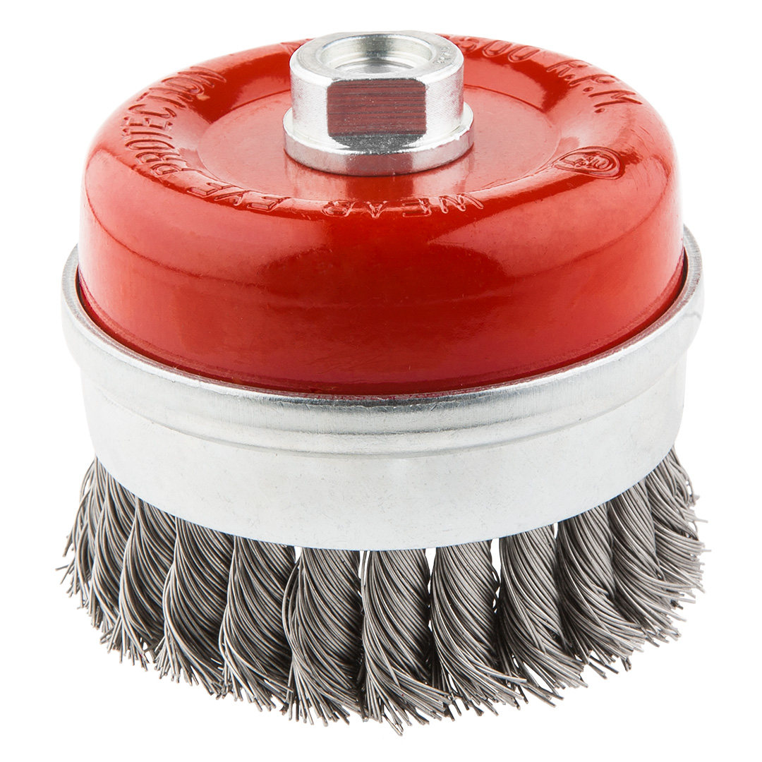 Sutvirtintas vielinis šepetys graphite 65mm m14 inox - 57h585