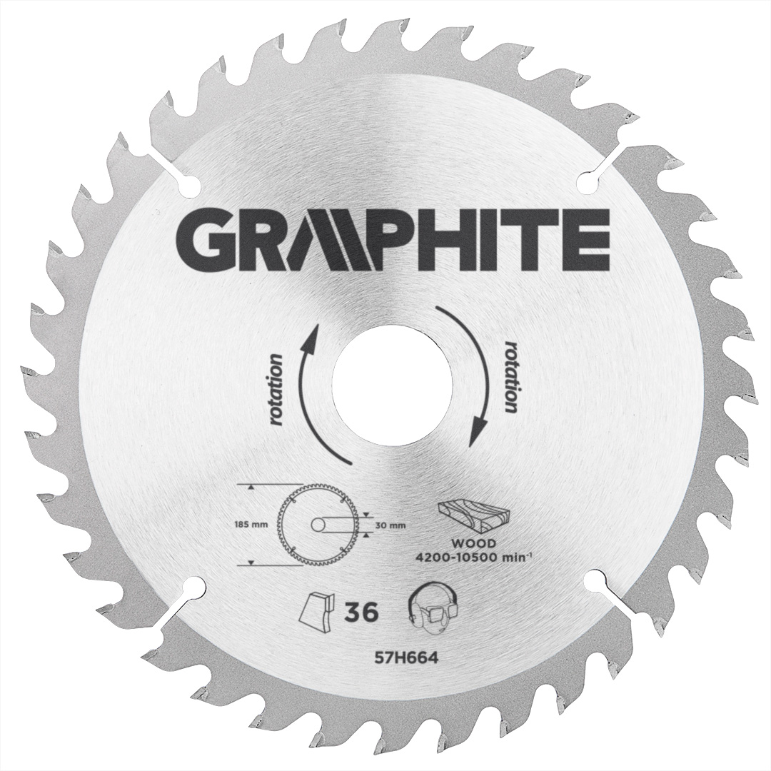 Grafito diskinis pjūklas 185x30x3,2mm 36z.