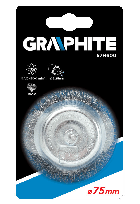 Metalinis šlifuoklis graphite 75mm inox - 57h600