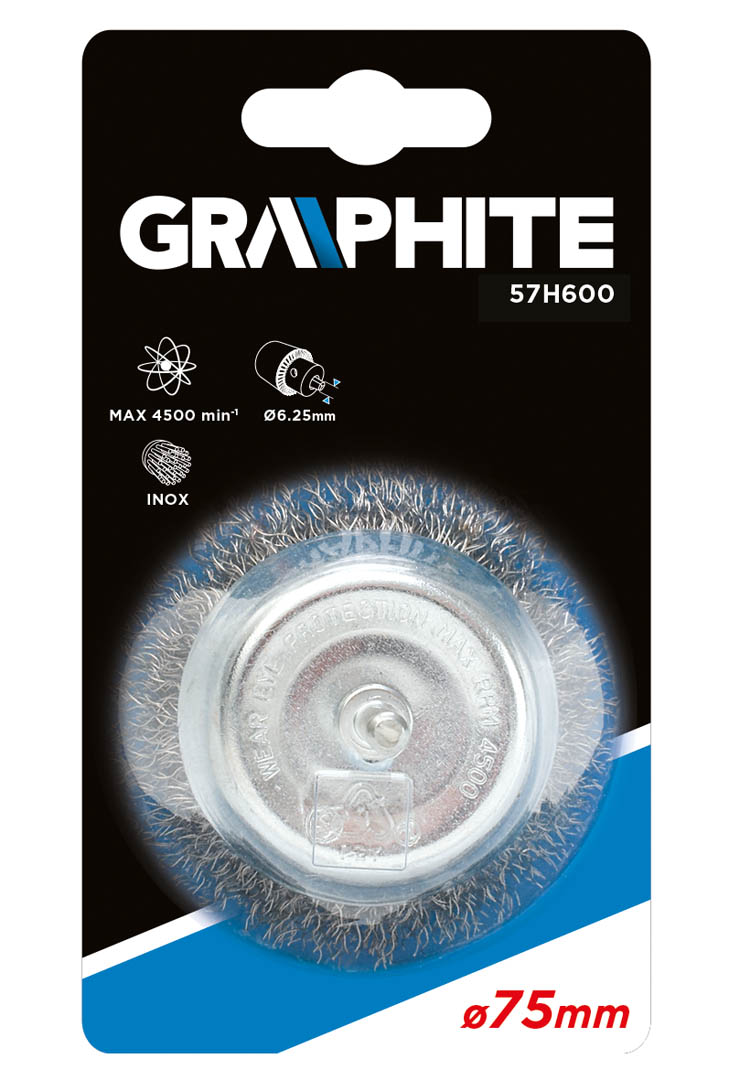 Metalinis šlifuoklis graphite 75mm inox - 57h600