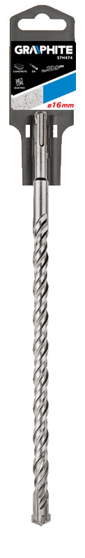 Grąžtas betonui graphite sds+ 57h474, 16x310 mm