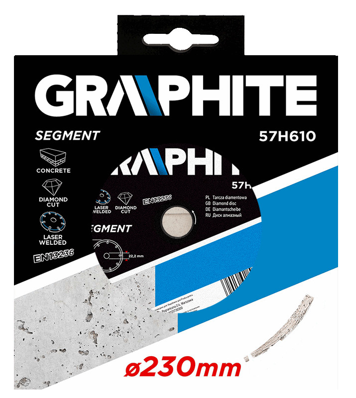 Grafito segmentuotas deimantinis peilis 230x22,2mm