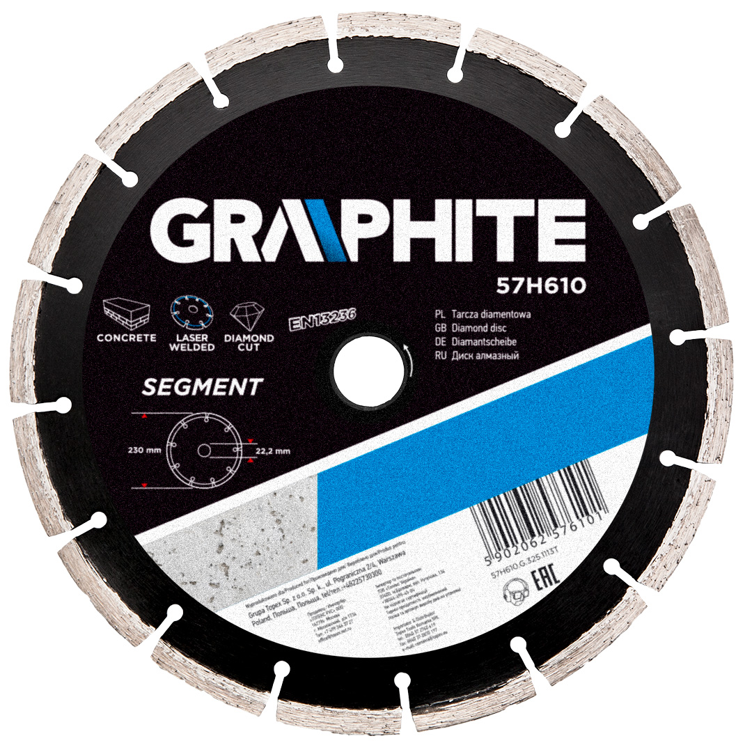 Grafito segmentuotas deimantinis peilis 230x22,2mm