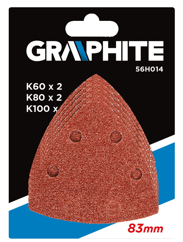 Šlifavimo popieriai 83x83x83mm, 5 vnt. k60x2, k80x2, k100x1