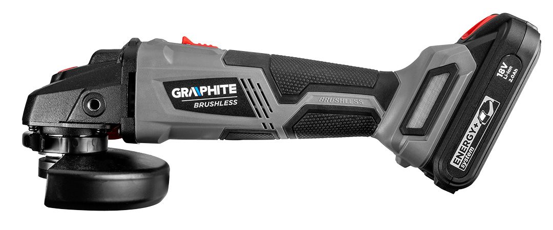 Akumuliatorinis kampinis šlifuoklis be šepetėlių 125mm 18V Graphite 58G026