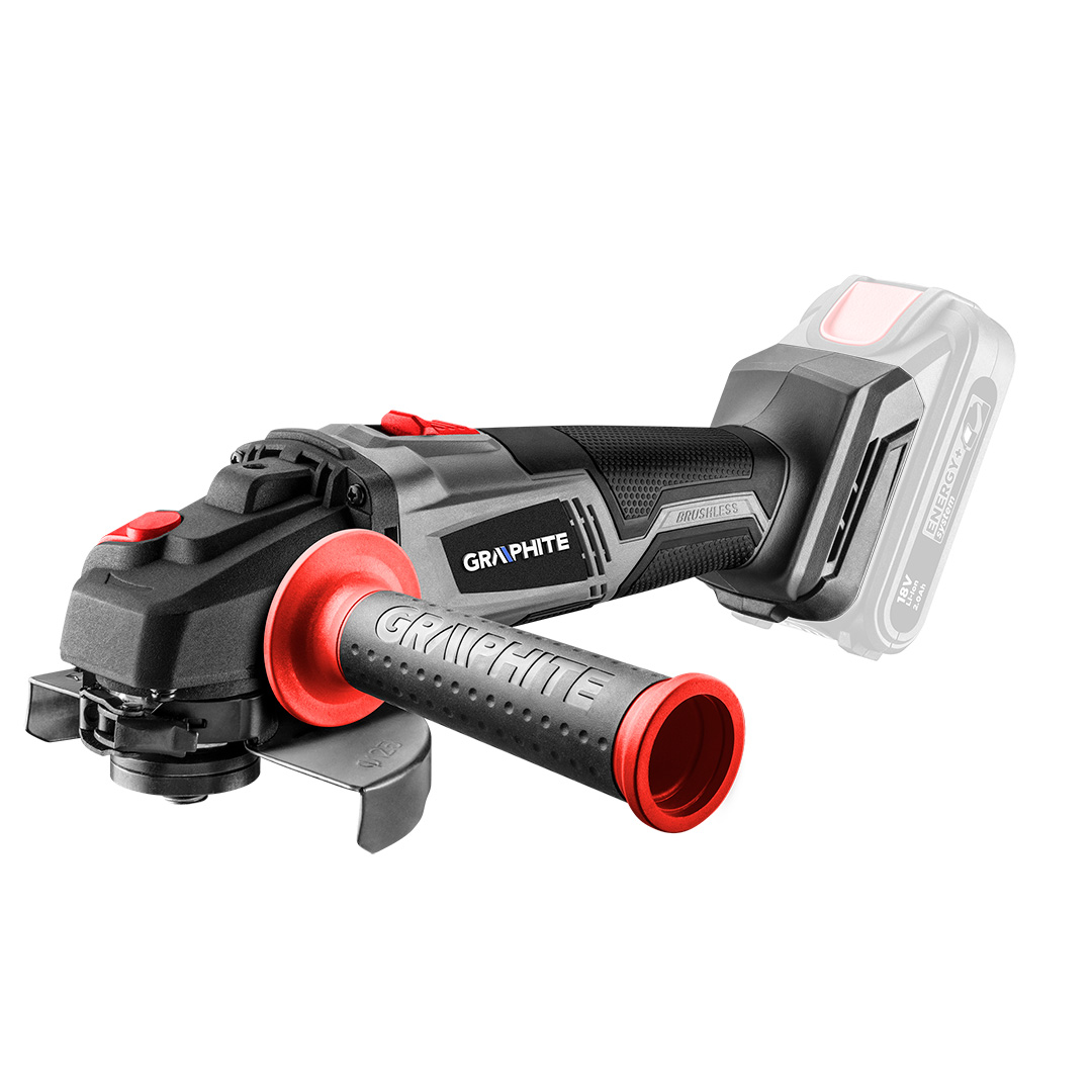 Akumuliatorinis kampinis šlifuoklis be šepetėlių 125mm 18V Graphite 58G026