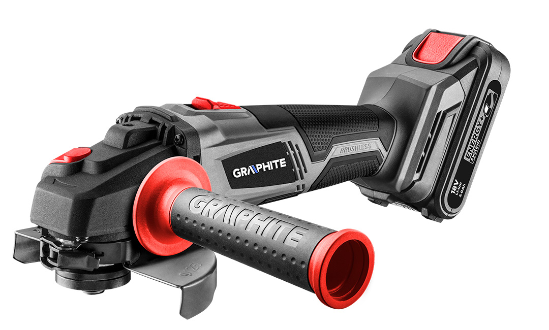 Akumuliatorinis kampinis šlifuoklis be šepetėlių 125mm 18V Graphite 58G026