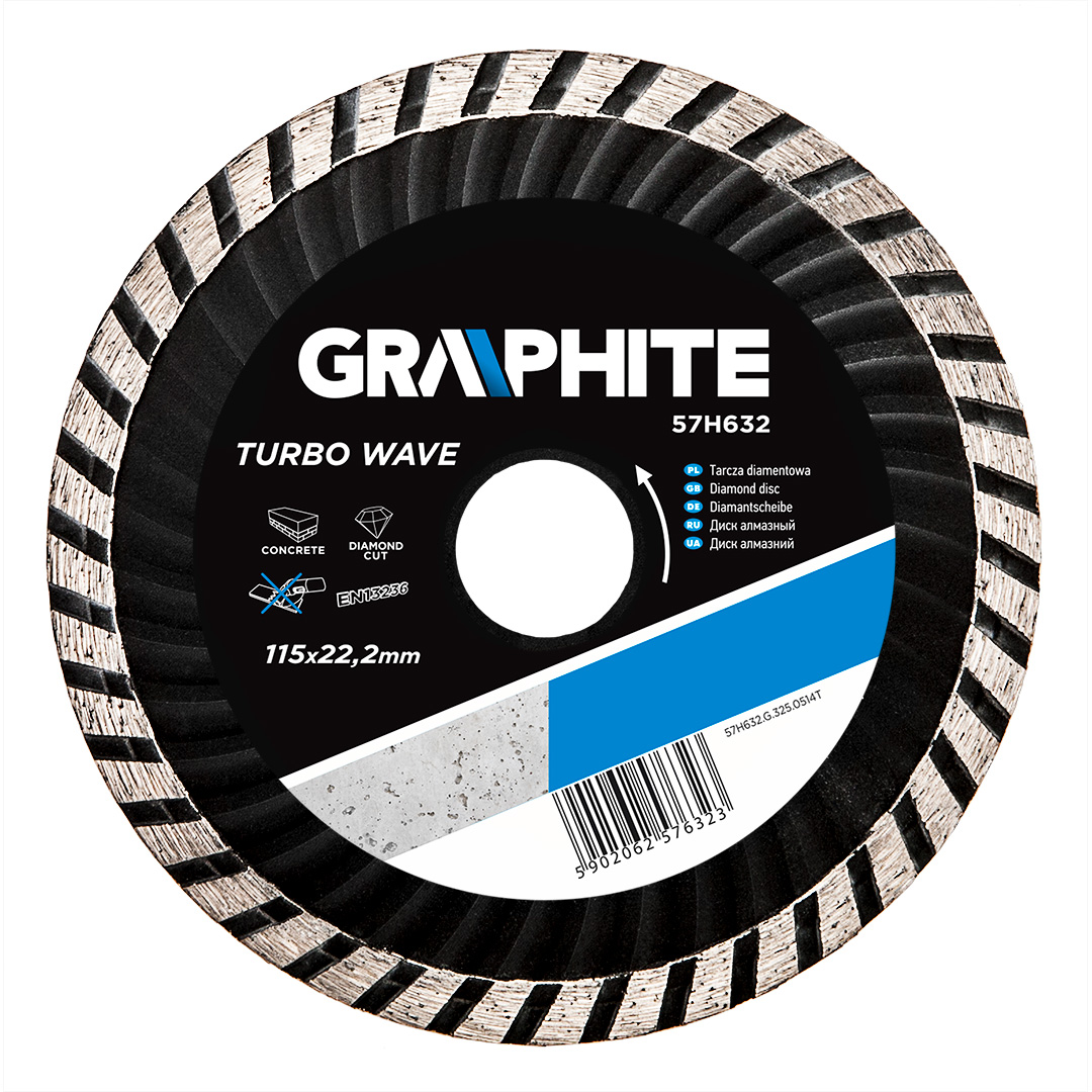 Grafitinis deimantinis diskas 115x22,2 mm turbo banga 57h632