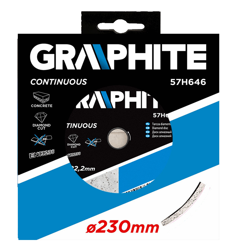 Deimantinis diskas graphite 57h646, skersmuo 230mm, vientisas