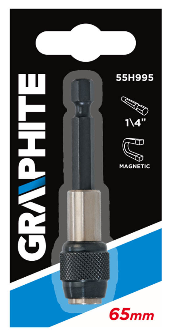 Grafitinis magnetinis laikiklis atsuktuvo antgaliams 65mm, 1/4 