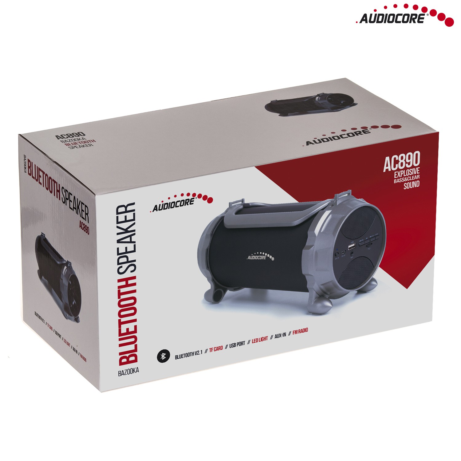 Nešiojamas garsiakalbis Bazooka AC890 MicroSD, 100W, juoda