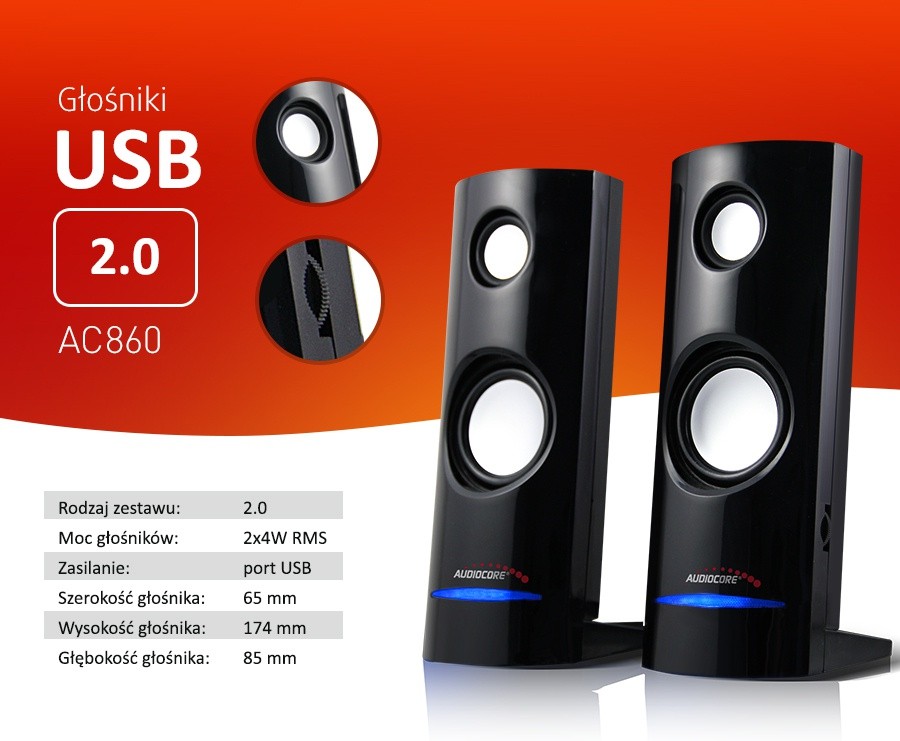 Garsiakalbis Audiocore AC860, juoda