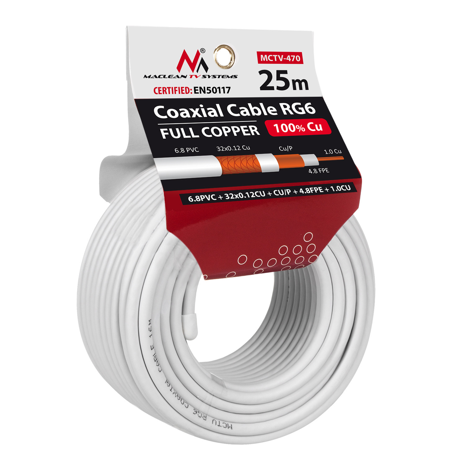 Tinklo laidas kabelis maclean mctv-470