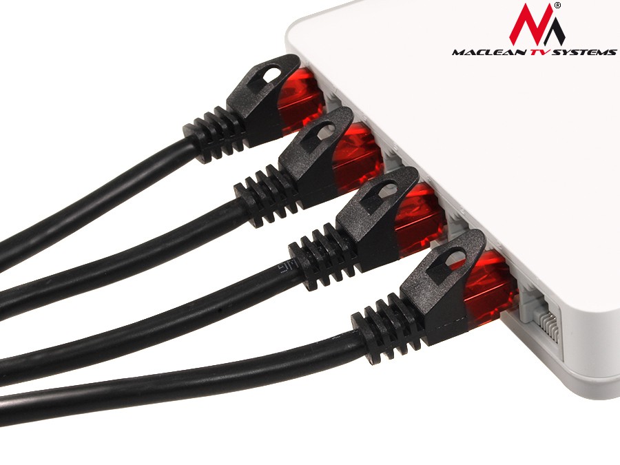 Tinklo laidas maclean mctv-740 patchcord utp cat6 cable plug-plug 1m black
