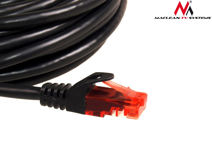 Tinklo laidas maclean mctv-740 patchcord utp cat6 cable plug-plug 1m black