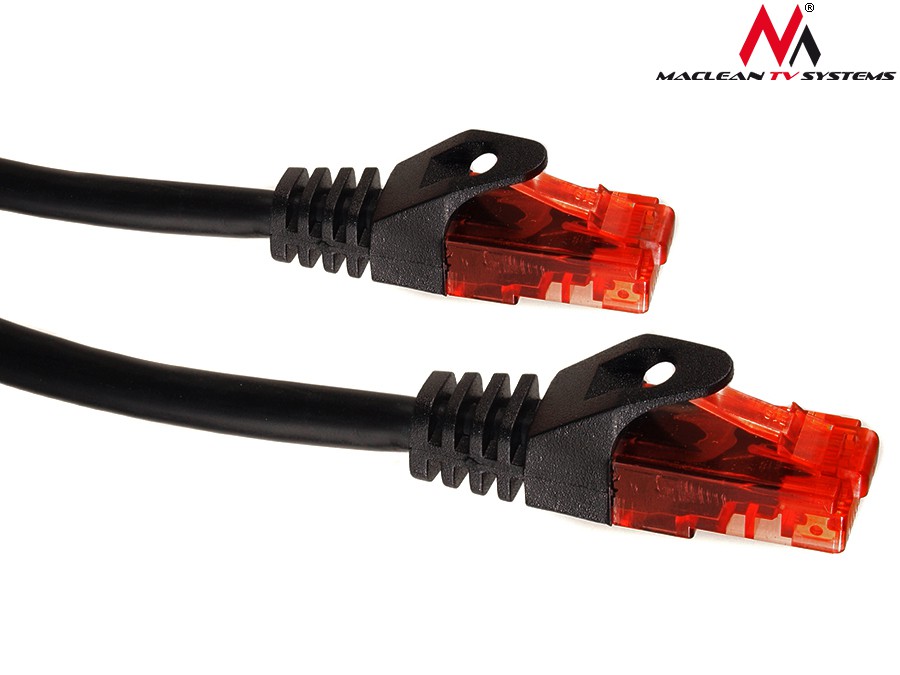 Tinklo laidas maclean mctv-740 patchcord utp cat6 cable plug-plug 1m black