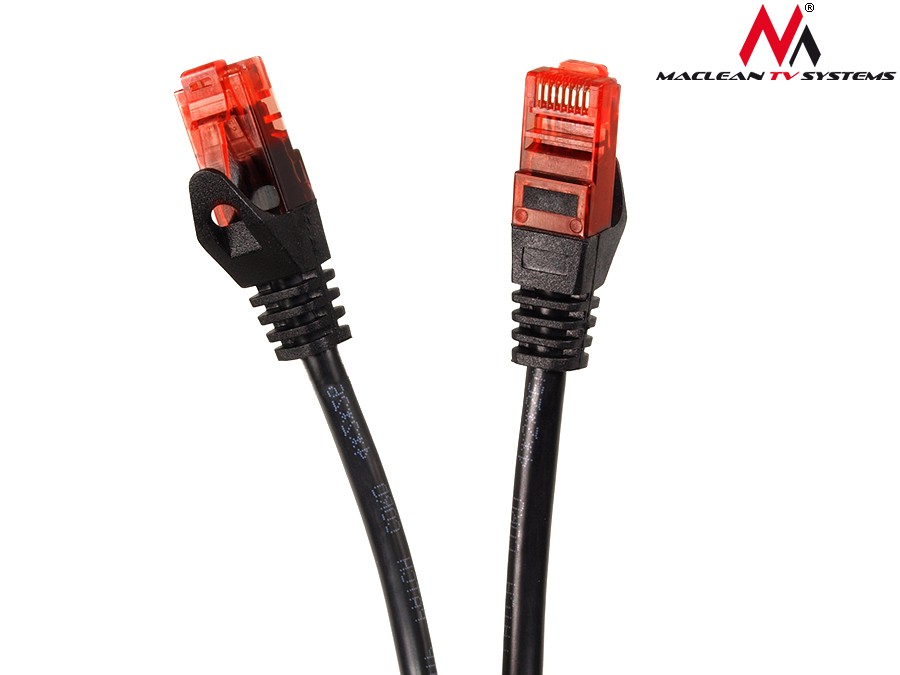 Tinklo laidas maclean mctv-740 patchcord utp cat6 cable plug-plug 1m black