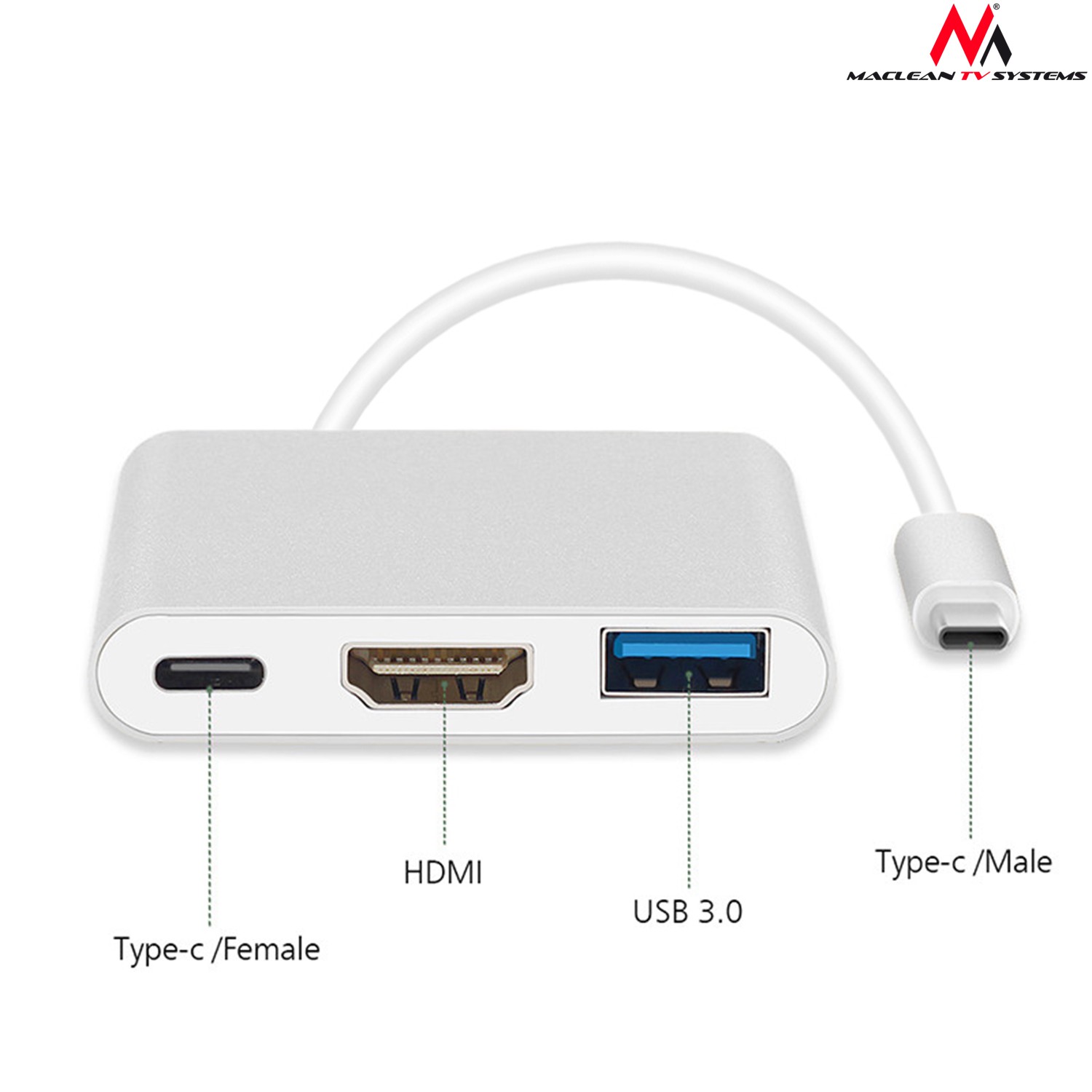 Adapteris Maclean MCTV-840, Type-C - Hdmi