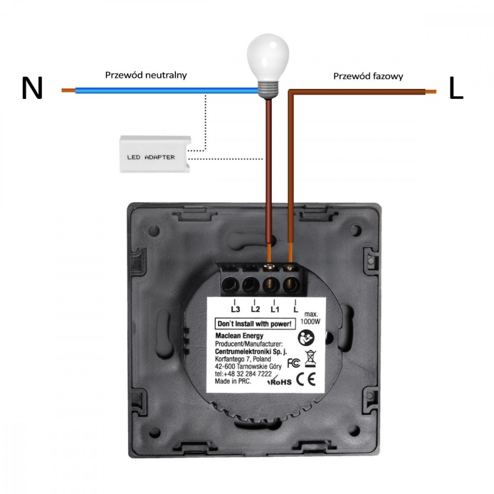 Maclean Touch Light Switch rozetė