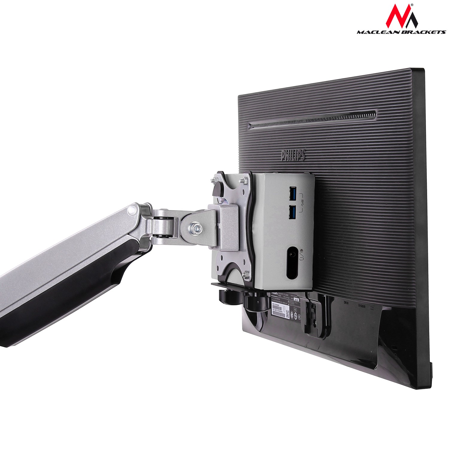 Monitoriaus laikiklis universalus laikiklis maclean mc-720, 5kg, juodas