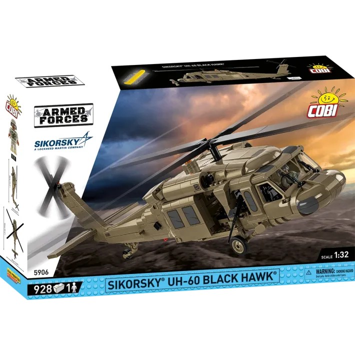 Sikorsky uh-60 black hawk konstravimo rinkinys su 928 detalėmis