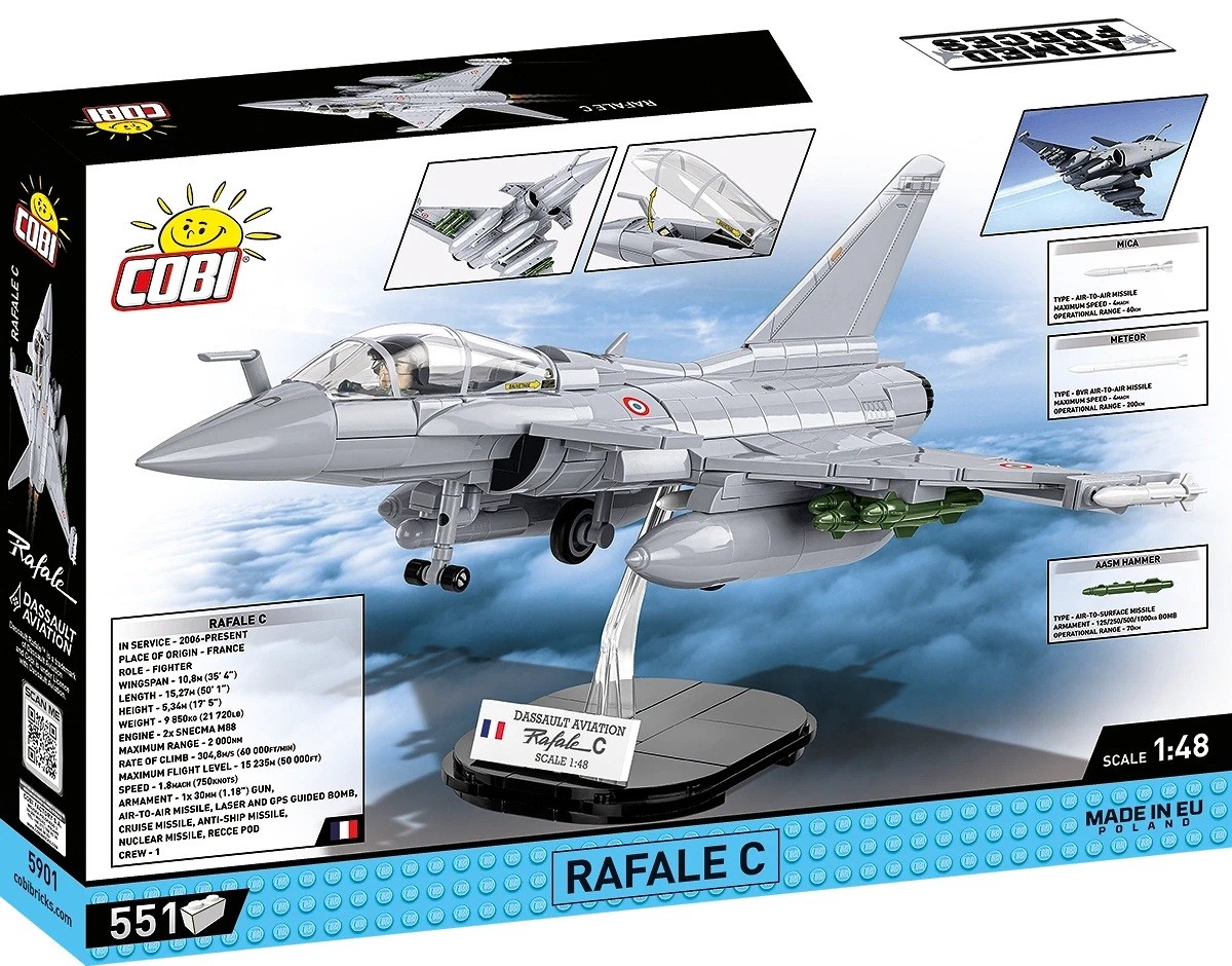 Dassault rafale c konstravimo rinkinys iš 551 detalės
