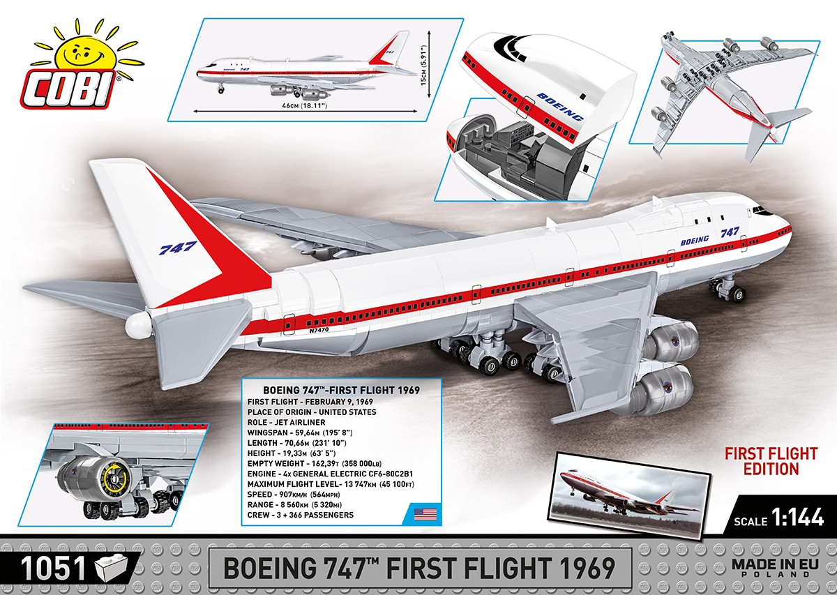 Surenkamas modelis boeing 747 cobi, 26609, 1051 d.