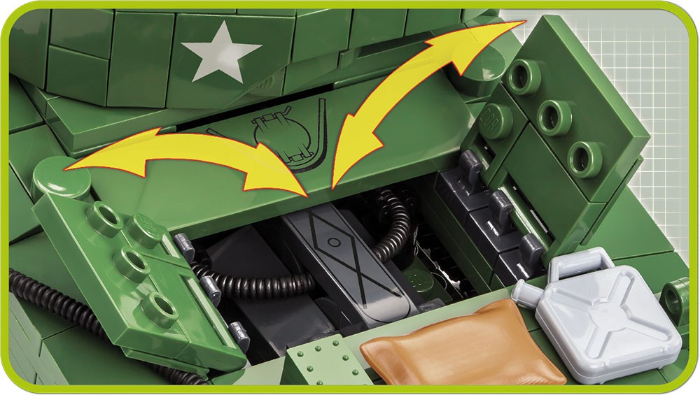 Konstruktrius wwii sherman m4a3e2 jumbo cobi, 720 d.