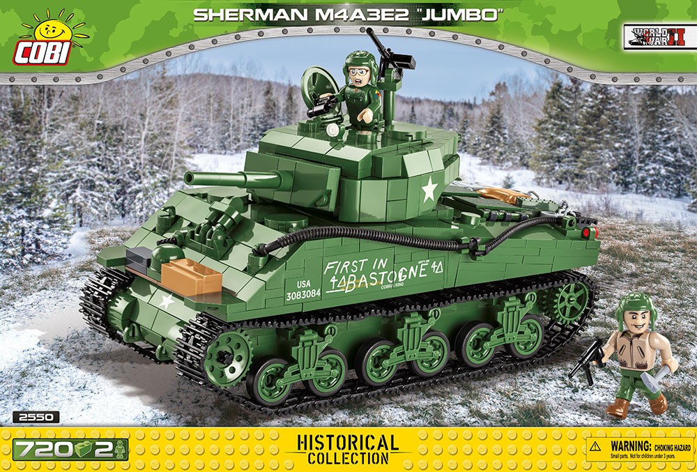 Konstruktrius wwii sherman m4a3e2 jumbo cobi, 720 d.