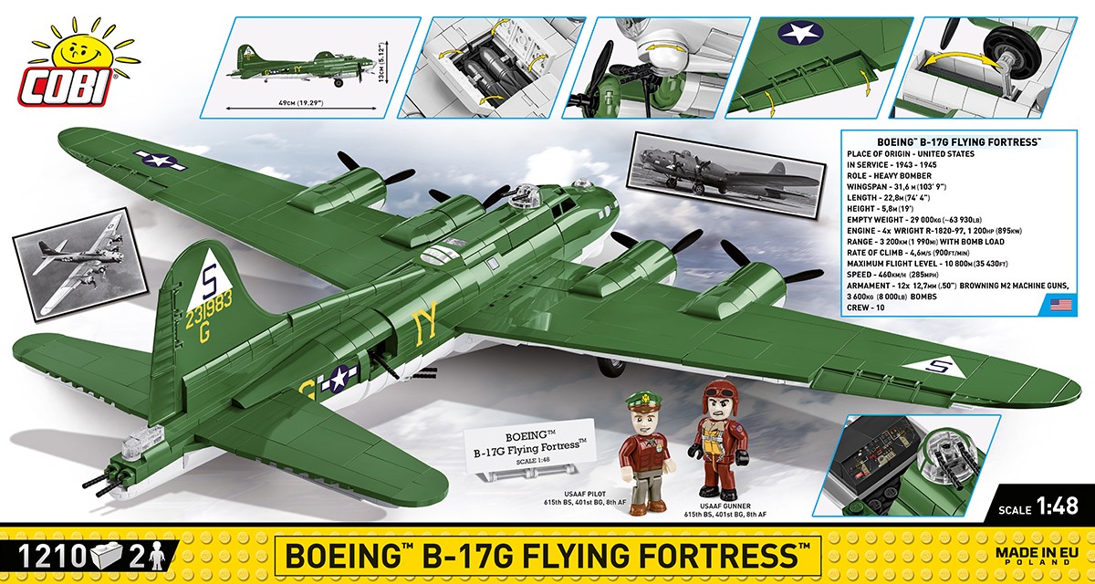 Cobi - konstruktorius boeing b-17g flying fortress, 1/48, 5750