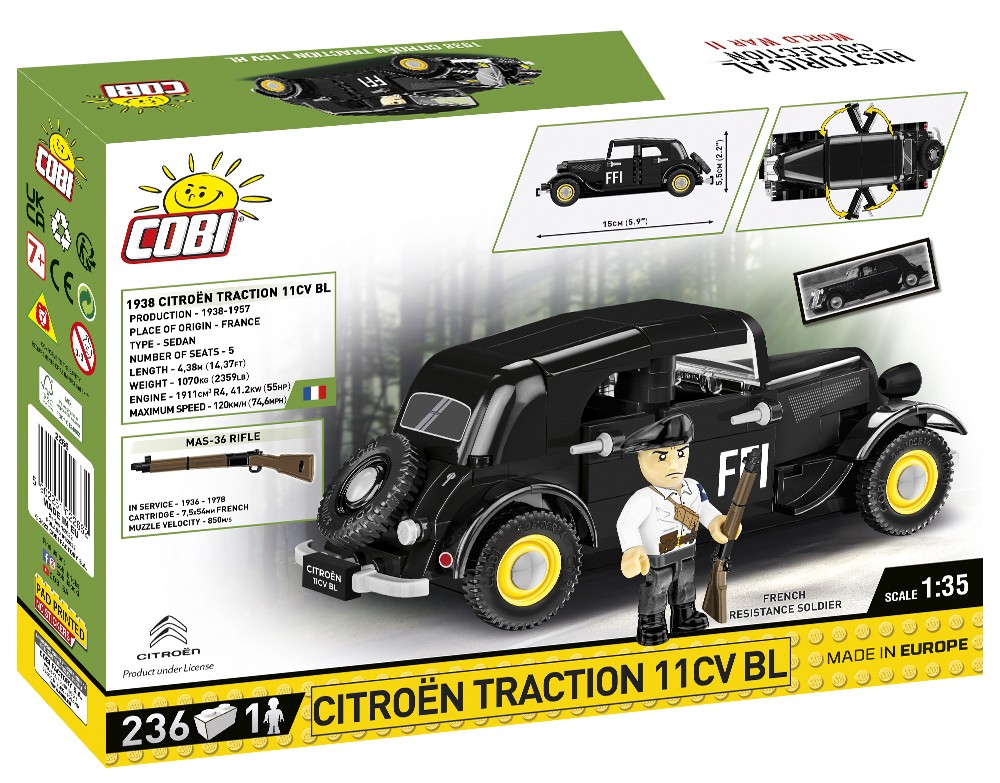 Surenkamas modelis citroen traction 11cv bl cobi, 2266, 236 d.